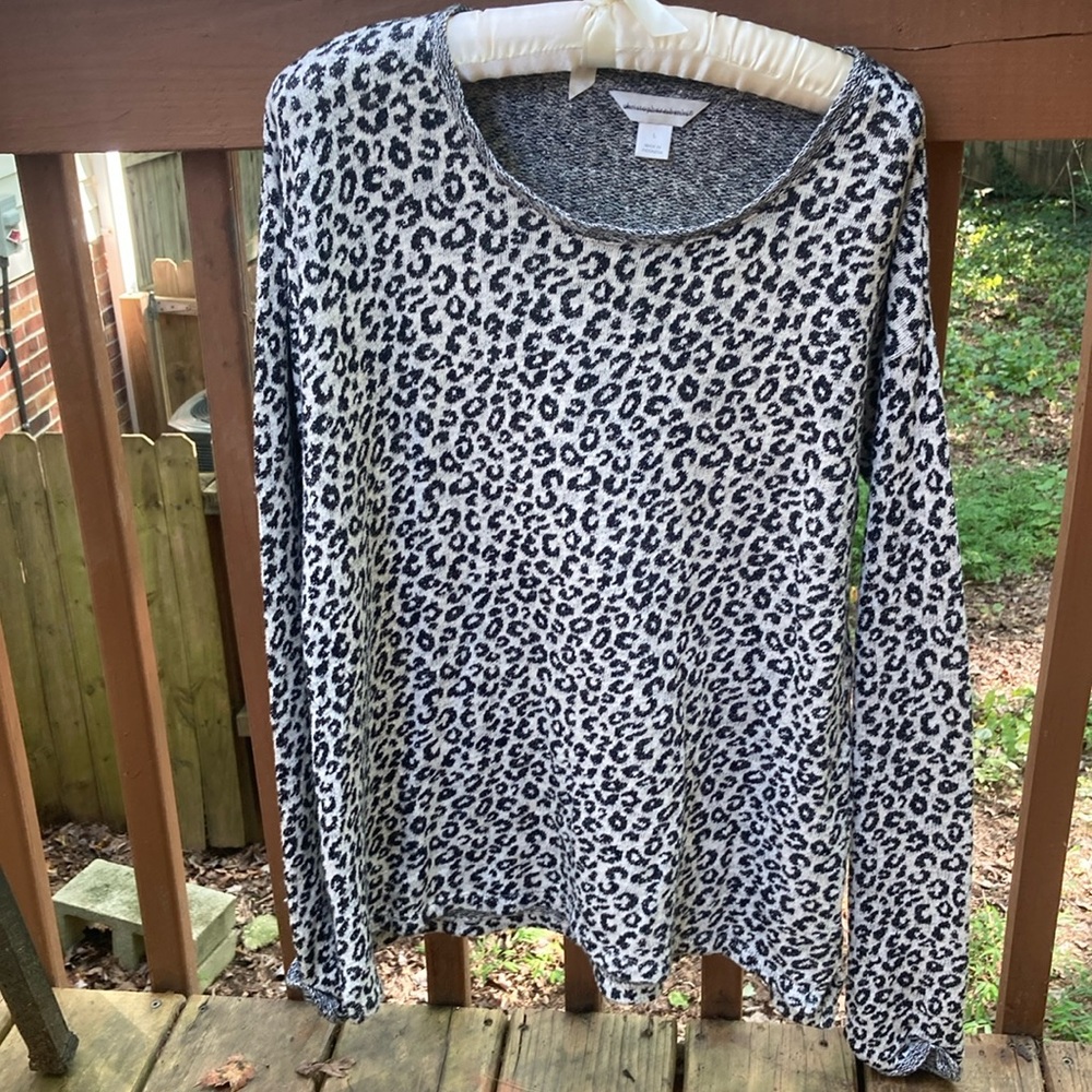 Christopher & Banks cotton blend animal print sweater